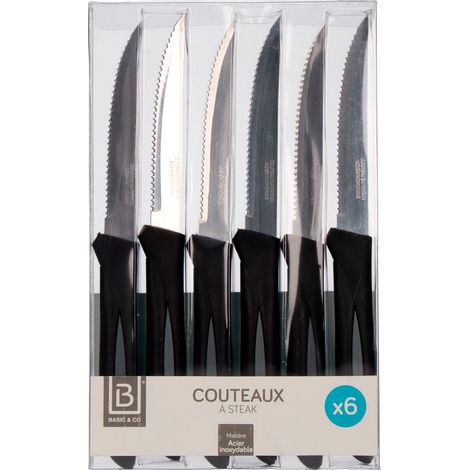 Couteaux à Viande Basic & Co Tranchant Efficace, Design Coloré - Basic & Co