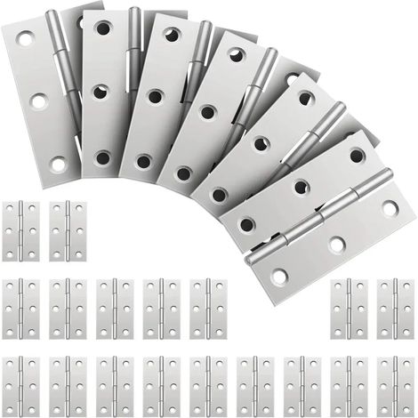 24 pièces connecteur à charnière en acier inoxydable, charnière en acier inoxydable, charnière de porte pliable, petite charnière charnière piano pour quincaillerie de meuble, tiroir de porte d'armoir (1/5)