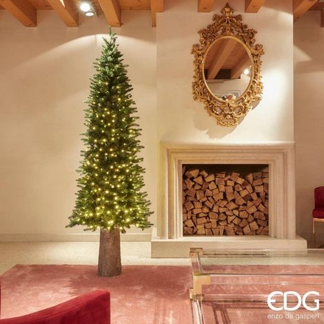 EDG Enzo De Gasperi Albero di Natale Pino Slim Verde H 210 Cm D 81 Cm 480 MiniLed (1/4)