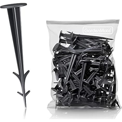 Lot de 50 Piquets d’Ancrage en Plastique Noir Résistant aux UV – 12 cm – Pour Filets, Bâches, Clôtures et Stabilisation Extérieure (1/5)
