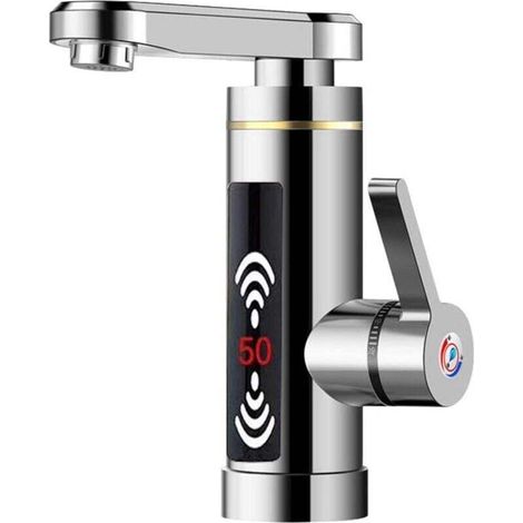 Robinet électrique, Robinet électrique élégant en Acier Inoxydable, mitigeur instantané avec système de Chauffage instantané, Combinaison pour Cuisine, Salle de Bain (1/4)