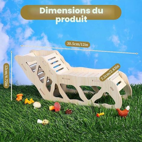 Hamster Hideout and Exploration Tunnel Hamster House with Wooden Climbing Ladder for Gerbils, Hamsters, Small Pet Accessories (1/4)