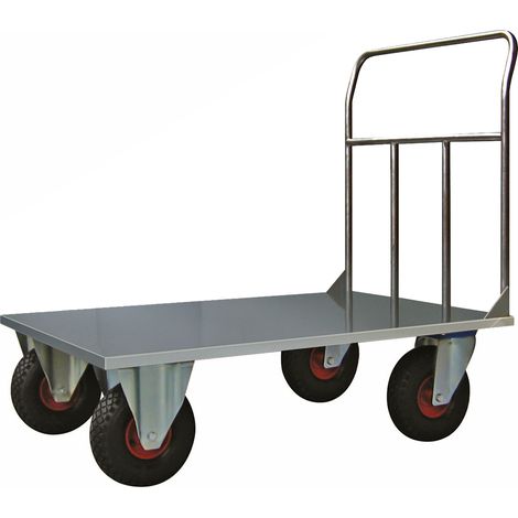 Pianale Maxi mm 1200x800 in acciaio inox con Ruote Pneumatiche