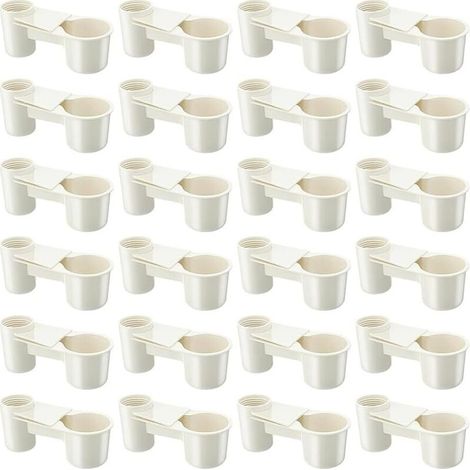 Ideal für Tauben, Hühner und Hühnerdiebe – 24-teiliges Set weißer Käfigtränken