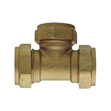 RACCORDO A TEE FFF A COMPRESSIONE PER RAME Diam. 22