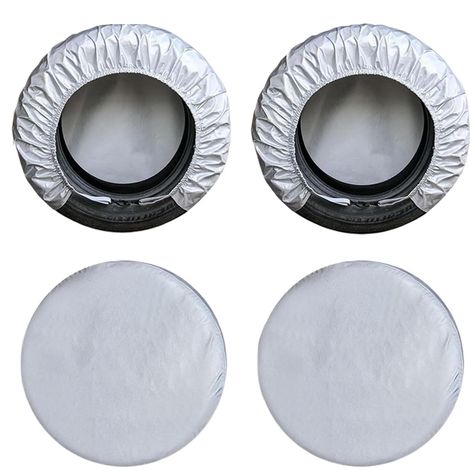 Protecteur de Roues de pneus, Couvercle de Pneu de Secours - 4 Pack Couvercle Souple Roue du Pneu Dur (1/5)