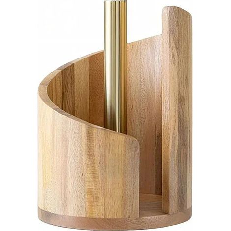 Porte-rouleau de papier essuie-tout en bois (style montagne), support pour essuie-tout, distributeur, présentoir pour rouleaux de papier essuie-tout, rangement pour la cuisine et la salle à manger (1/5)