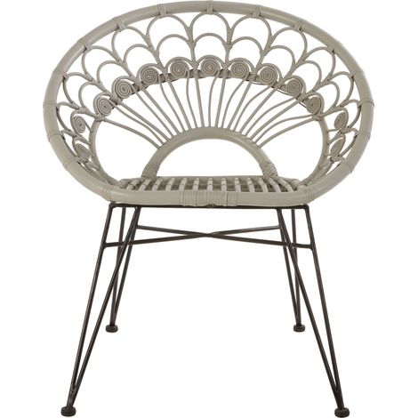 Premier Housewares Manado Grey Natural Rattan Chair (1/5)