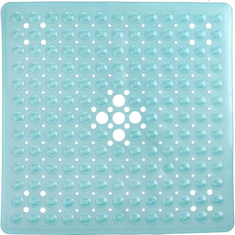Tapis de Bain, Tapis de Bain Confort Antidérapant avec Vidange, Tapis de Bain en PVC, Vert Transparent (1/5)