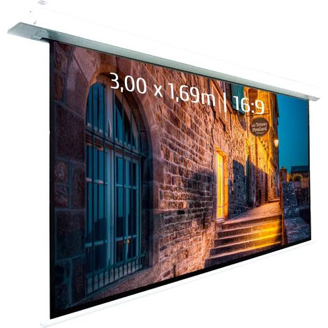 Ecran de projection motorisé encastrable 3,00 x 1,69m - Format 16:9 - Wi-Fi