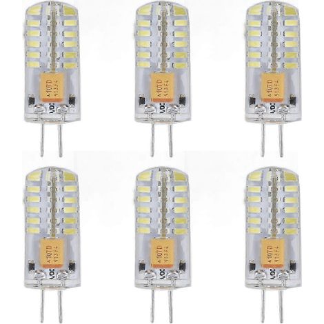 Ampoules LED G4 (lot de 6) 3 W, équivalent à 20 W, à économie d'énergie, culot JC à deux broches, AC/DC 12 V, remplacement halogène T3, blanc froid, longue durée de vie, spa (1/5)
