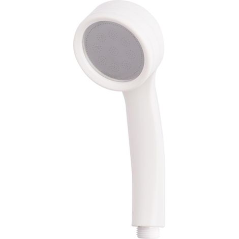 Ahlsen Accesorios de baño, ahorro de agua, redondo, alta presión, plástico ABS, función única, respetuoso con el medio ambiente, cabezal de ducha de mano pequeño blanco (1/5)