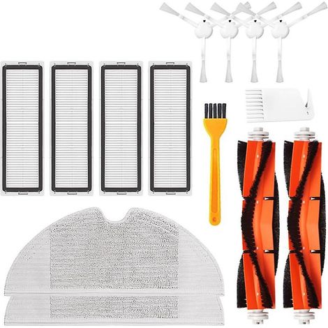Paño de fregona con cepillo principal de 14 piezas para Xiaomi Mijia Robot 1c 2c / Stytj01zhm
