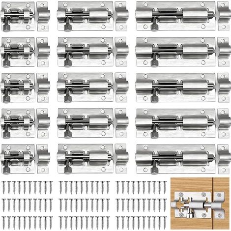 Targette, Verrou Targette de Porte Convient pour Portes de Jardin, Salles de Bain, Remises, Fenêtres (1/5)