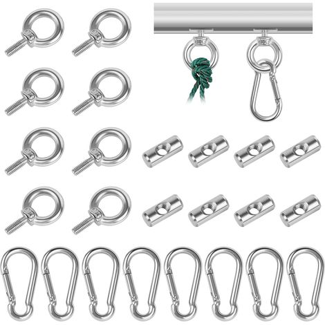 Butoir De Rail - Lot De 8 - Acier Inoxydable - Avec Mousqueton - Pour Caravane Et Camping-car - 6 Mm (1/5)