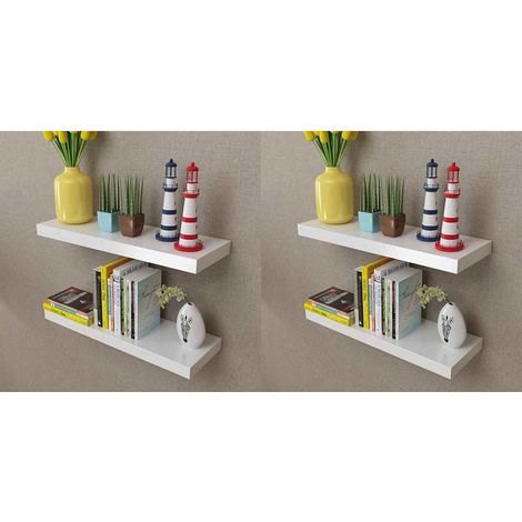 vidaXL Étagères murales 4 pcs Blanc 60 cm (1/5)