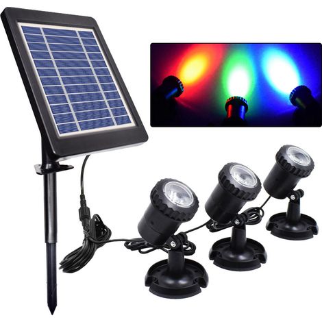 Foco solar impermeable para uso exterior, luz solar de 2200 mAh para jardines y paisajes. (1/5)