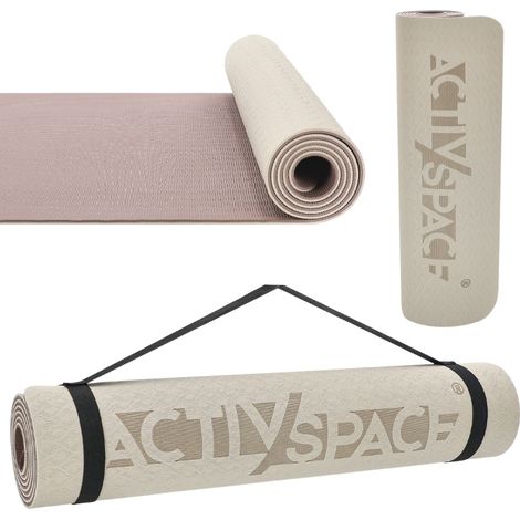 TPE-Matte für Fitness- und Yogaübungen, Schaumstoffmatte – braun – 0,6 cm