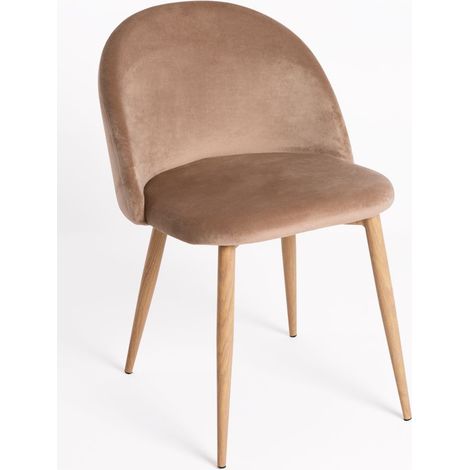 Sillas Comedor - Silla Vint Terciopelo - Champán