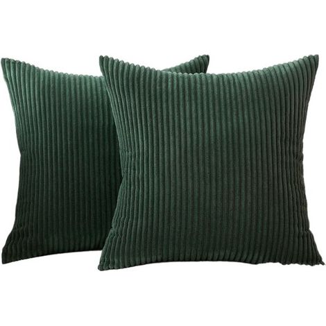 Set di due fodere per cuscini in velluto a coste,45 x 45 cm,Fodera per cuscino da divano,Fodera per cuscino da divano,Grigio chiaro (1/5)