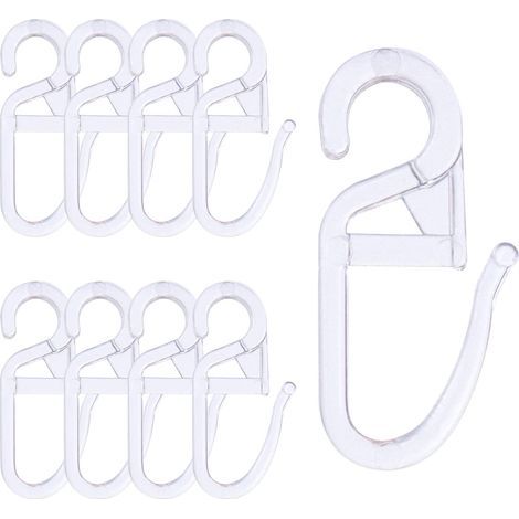 120 Pcs Crochet Rideaux, Clips de Rideau en Plastique, Roulant Crochets de Rideaux Transparent pour Voie Type Rideau (1/5)
