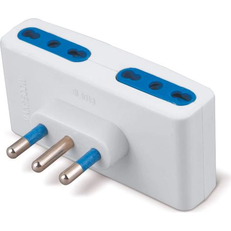 Adattatore quadruplo Elettrocanali bianco spina 16 a.