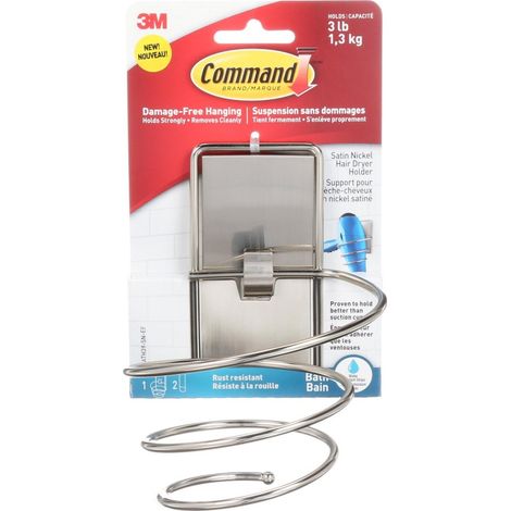 Soporte metálico para secador de pelo, COMMAND COMMAND