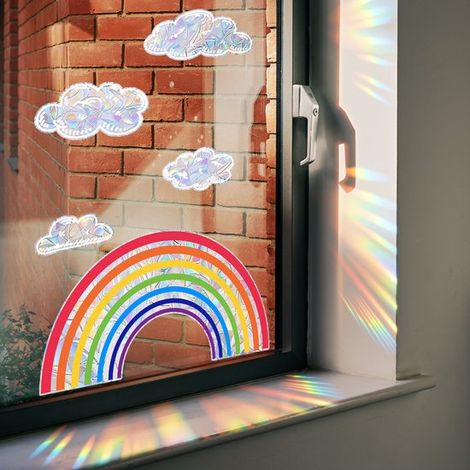 Autocollants pour fenêtres pour la protection des oiseaux, autocollants pour fenêtres pour enfants, autocollants scintillants effet soleil, autocollants pour fenêtres effet pluie (1/5)