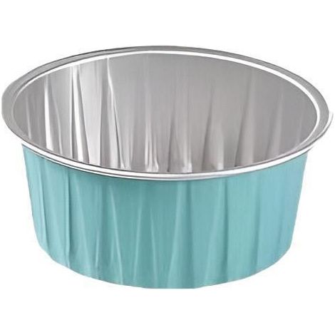 100 moules à gâteaux en aluminium avec couvercles, pour puddings et cupcakes - Bleu (1/5)
