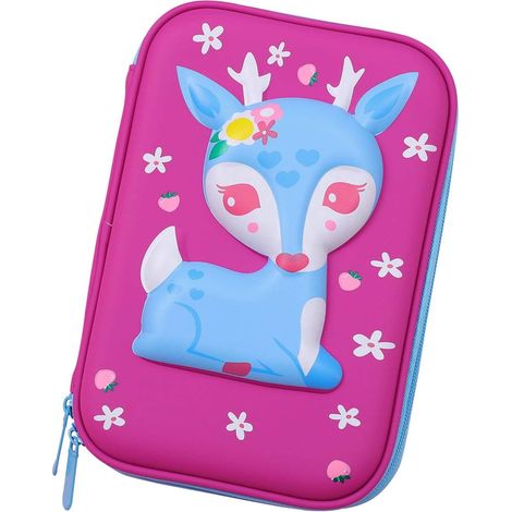Boîte à crayons cerf sika (rose rouge) (1/2)