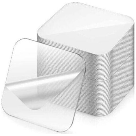 Ruban Adhésif Double Face Extra Fort [30 Pièces] Réutilisable Lavable 6x6cm Nano Multifonctionnel Voiture Cuisine Bureau (1/4)