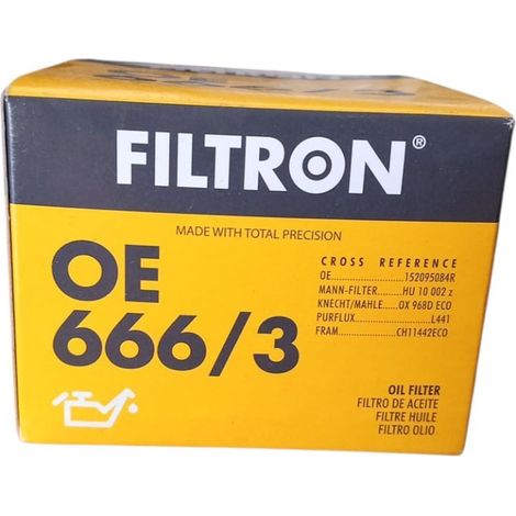 Filtro olio motore marca filtron codice filtro oe 666/3