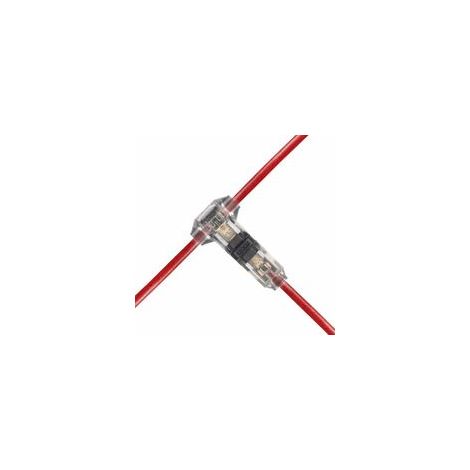 12 pièces Connecteur en T 1 Broches pour Fil Électrique 20/22 AWG, Connecteur de Câble à Épissure Rapide pour Voiture, Lumière, Audio (1/4)