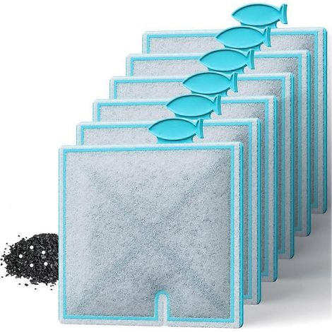 Lot de 6 éléments filtrants à charbon actif de rechange compatibles avec les filtres d'aquarium Aqueon (M) (1/5)