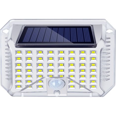 Lot de 1 lampe solaire d'extérieur avec détecteur de mouvement, 90 LED, angle de faisceau de 120°, 3 modes d'éclairage, IP65 (1/5)