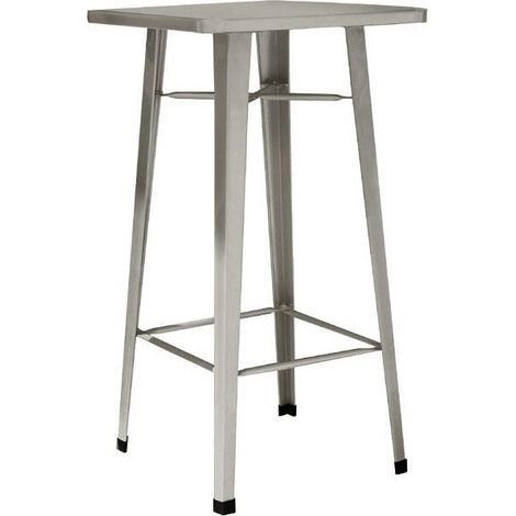 Tavolino Quadrato Alto da Giardino in Lamiera 60x60 cm Vorghini Silver