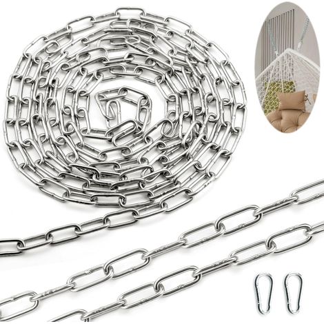 Chaine Acier Inoxydable 304 Chainette Metal 2M φ3mm Chainette avec Maillons Soudés pour Chaine Chien Clôture Hamac Chaine de Levage Chaine Antivol Chaine de Pluie (1/5)
