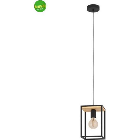 Lampadario Industrial Libertad 1 Luce Metallo Nero E Marrone (1/4)