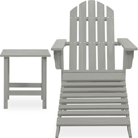 Maison Exclusive - Sedia Giardino Adirondack Ottomana Tavolo Abete Massello Grigio