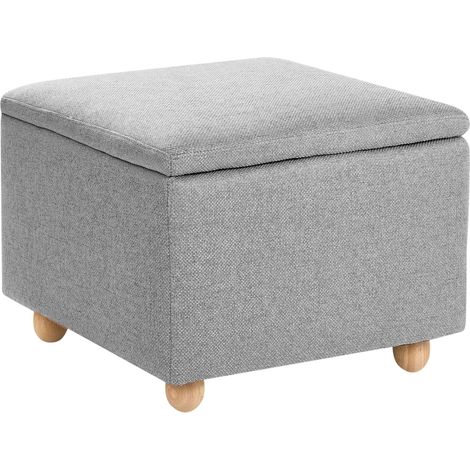 Pouf mit Stauraum FERNDALE Stoff Hellgrau