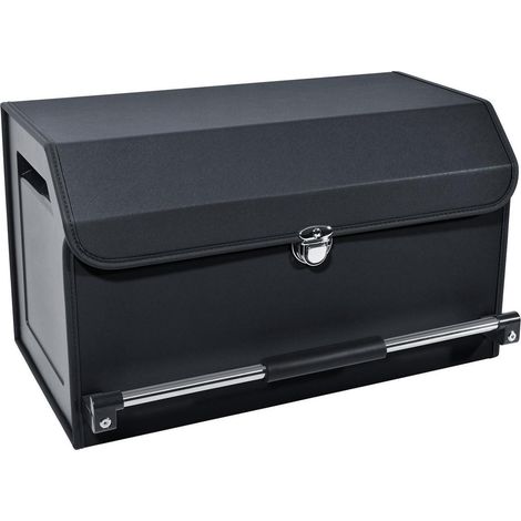 Kofferraum Organizer mit Deckel & Griff, 45L Leder Aufbewahrungsbox Schwarz (1/5)