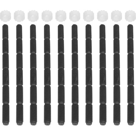10pcs Tiges Bouton Poussoir en Plastique pour Toilettes, Wc Noir (1/5)
