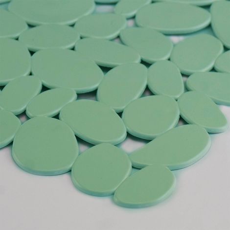 Tappeto doccia e vasca Sassolini antiscivolo salvia con ventose 35 × 70 cm (1/3)