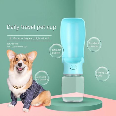 Distributeur d'eau portable pour chiots, chats et chiens, idéal pour les voyages et l'extérieur. (1/4)