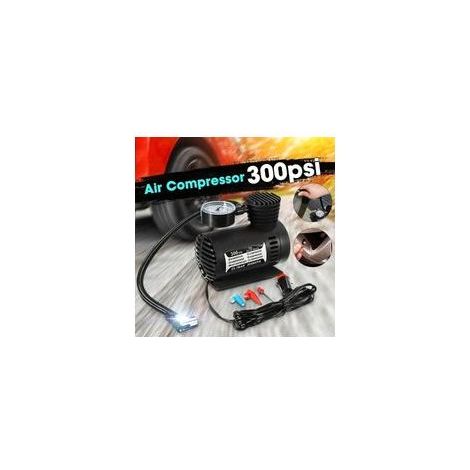 Bomba de inflado eléctrica mini universal para coche 12V 300PSI, inflador de aire portátil para neumáticos, compresor automático para coche, moto, baloncesto, bicicleta y pelota (1/3)