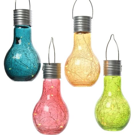 BULBO SOLARE 8 LED A LUCE CALDA D.9XH17CM IN PLAST