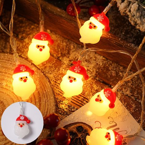 Guirlande Lumineuse LED Décorative Noël Forme Tête de Père Noël Cartoon, lumière 3000K, tension ≤36V. ST-50 (1/5)