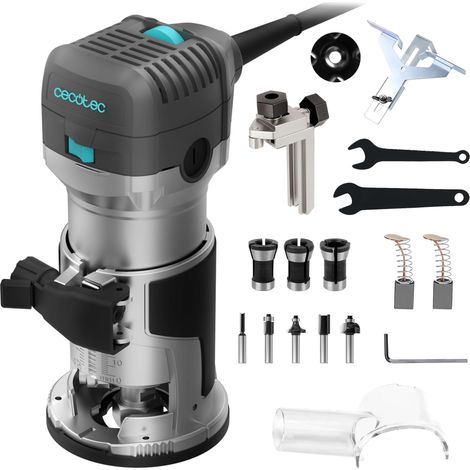 Cecotec Fresatrice Elettrica a Filo MultiShape 500. 710W, Include 5 Frese e Testine da 6mm 6,35mm e 8mm, Velocità e Profondità Regolabili, Corpo Alluminio, Design Ergonomico, Realizza Opere Perfette (1/5)