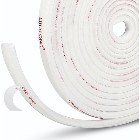 Paraspifferi per finestre, 5 m (L) x 9 mm (L) x 5 mm (S), guarnizione per porte e finestre, striscia sigillante autoadesiva con spazzola per porte scorrevoli (bianca) (1/5)