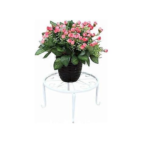 Support pour pot de fleurs en métal forgé, antirouille, blanc, 23 cm (9 pouces). (1/5)